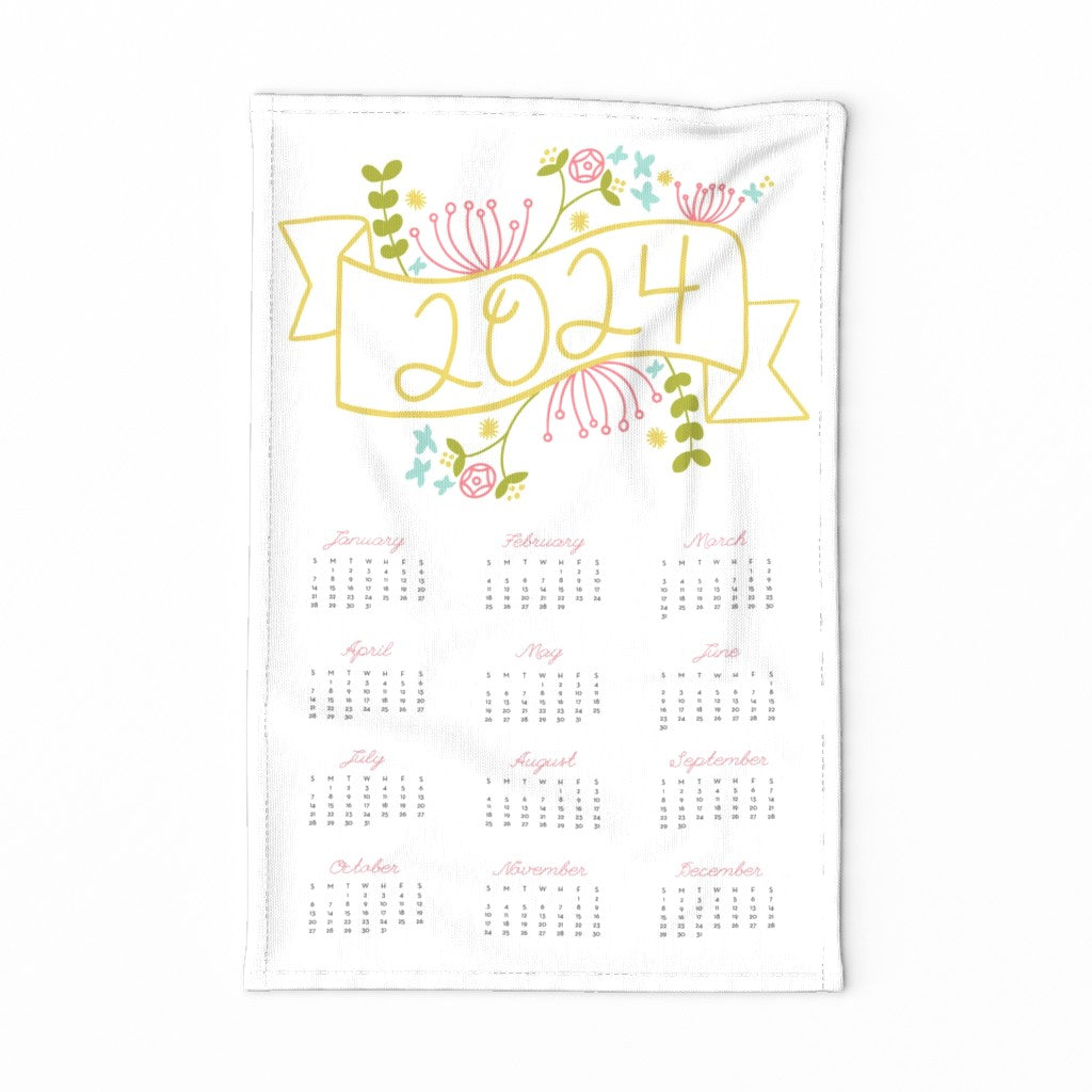 2024 banner tea towel calendar