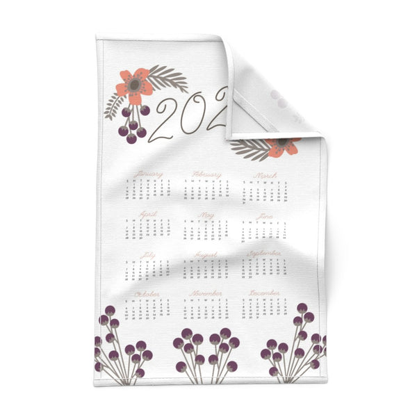 2024 berries tea towel calendar