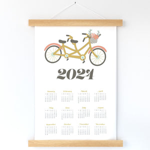 2024 tandem bike calendar wall hanging