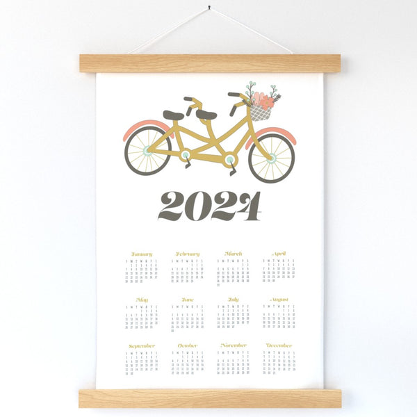 2024 tandem bike calendar wall hanging