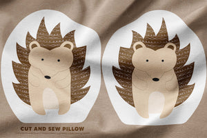 diy hedgehog cut and sew pillow