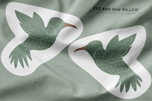 diy hummingbird cut and sew pillow