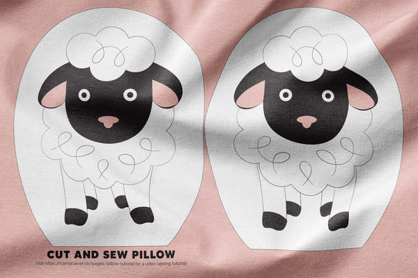 lamb cut and sew pillow