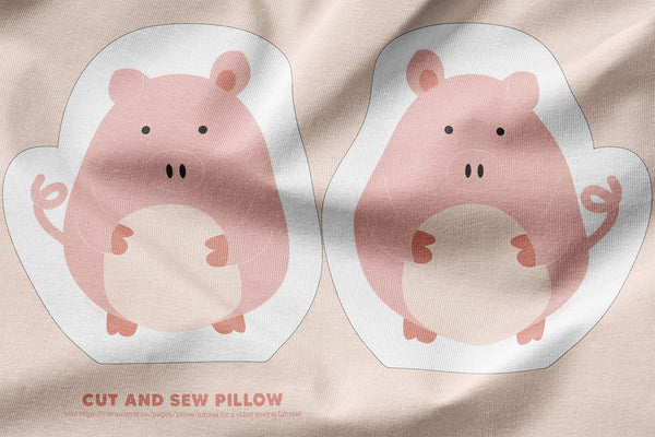pig cut and sew pillow