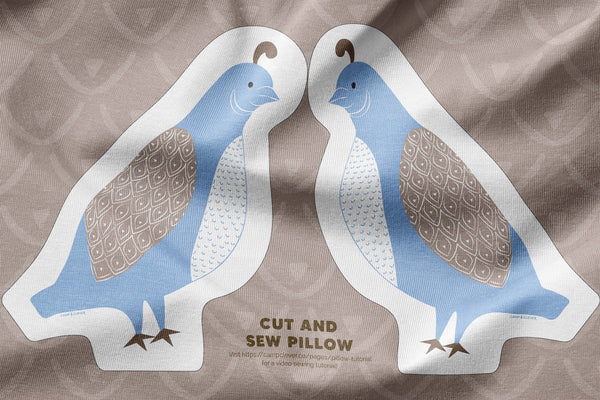 quail cut and sew pillow