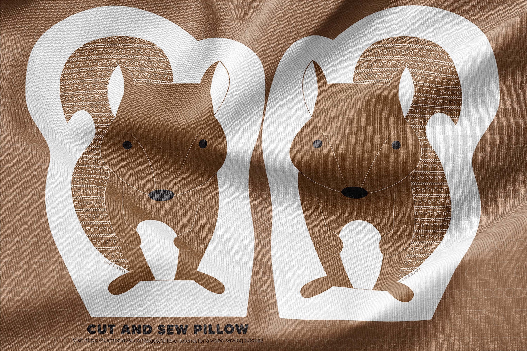 diy squirrel cut and sew pillow