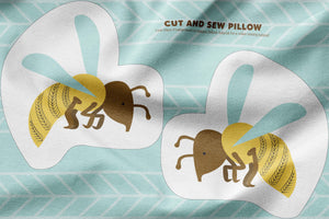 yellow jacket cut and sew pillow